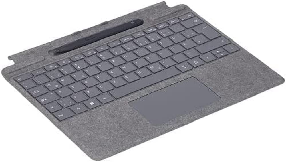 Microsoft Surface Pro 8 / 9 / X Signature Keyboard Platin im Bundle mit Slim Pen 2 Schwarz, QWERTZ -