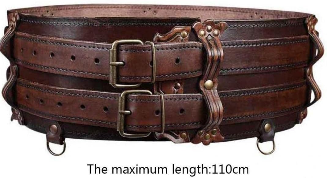 Onsinic Leder Bund Mittelalterlicher Abenteurer Gurt Gürtel Doppelband Taillenbänder Steampunk Gesch