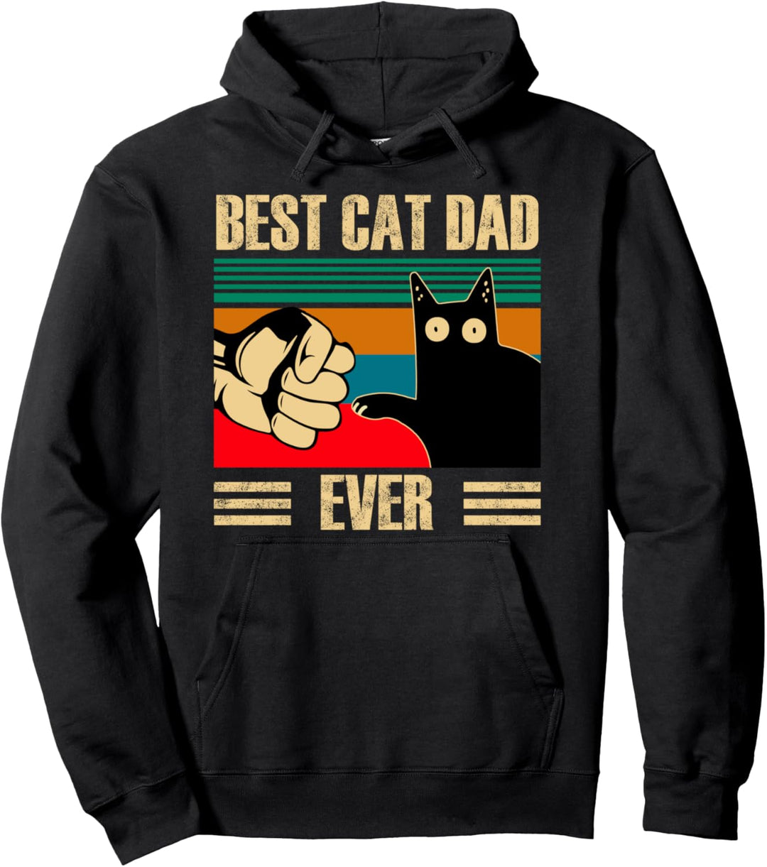 Retro bester Katzenvater aller Zeiten Katzenpapa Geburtstag Pullover Hoodie
