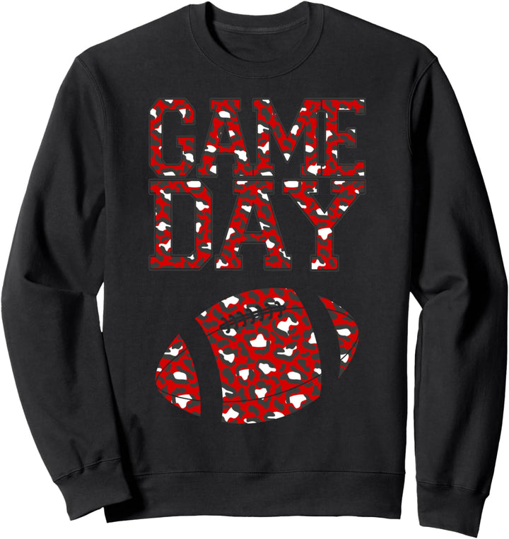Leopard Print Game Day Fussballtrikot für Mama Shirt Frauen Sweatshirt