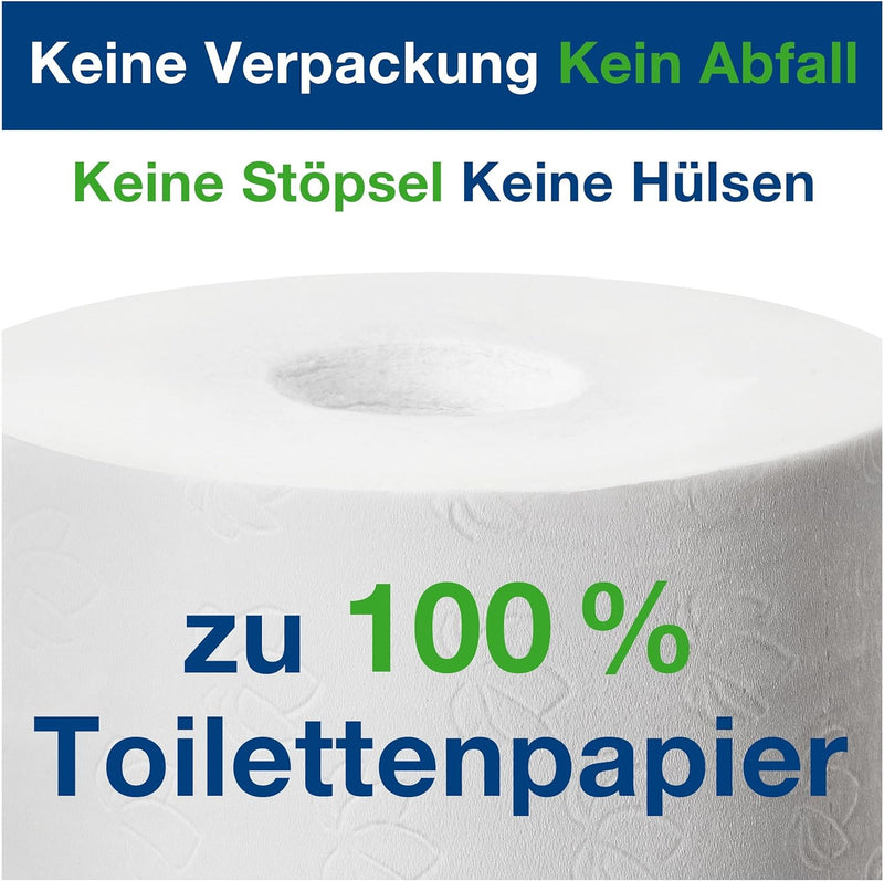 Tork Doppelrollenspender für hülsenloses Midi Toilettenpapier T7 Edelstahl, Hohe Kapazität, 472019,