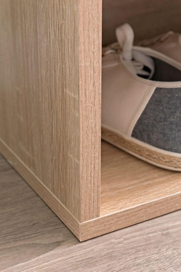 Wohnling Schuhbank WL5.344 mit Sitzfläche Garderoben-Bank Holz 104x51x32 cm Sonoma, Holzbank klein g