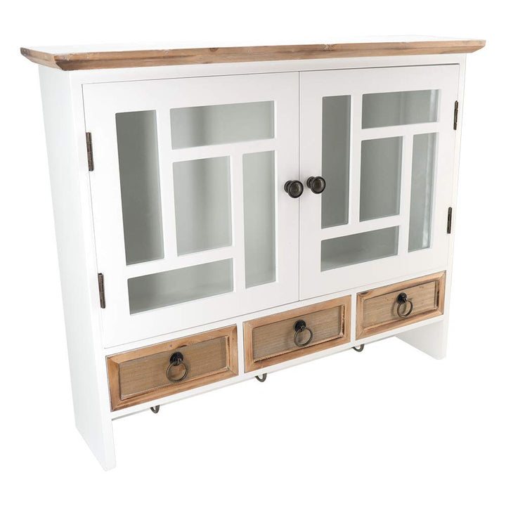 3 Regal, Wandregal Valenzia Landhaus Regal Stil Küchenregal Holz Vintage Look weiss