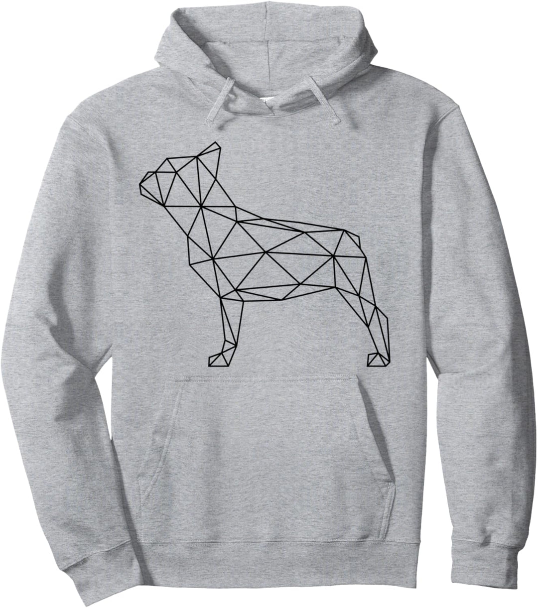 Geometrische Französische Bulldogge Figur Frenchie Hundebesitzer Hunde Pullover Hoodie