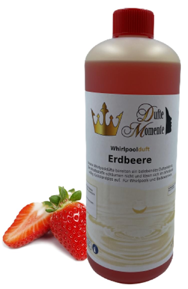 Dufte Momente | Whirlpool Duft 1000ml | Erdbeere | mit naturreinen und natürlichen ätherischen Ölen