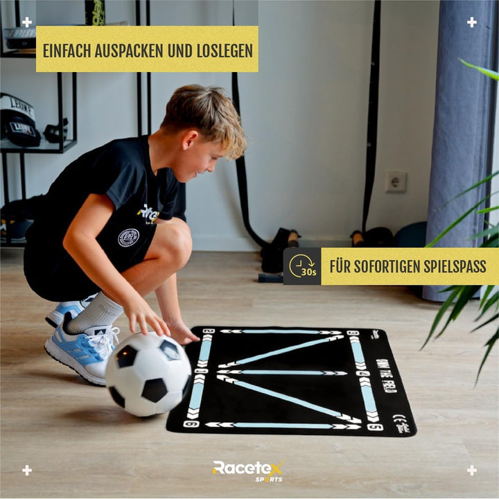 Fussballmatte Training Kinder 90x60 cm – Rutschfeste und Langlebige Fussballmatte – Die Kickmatte fü