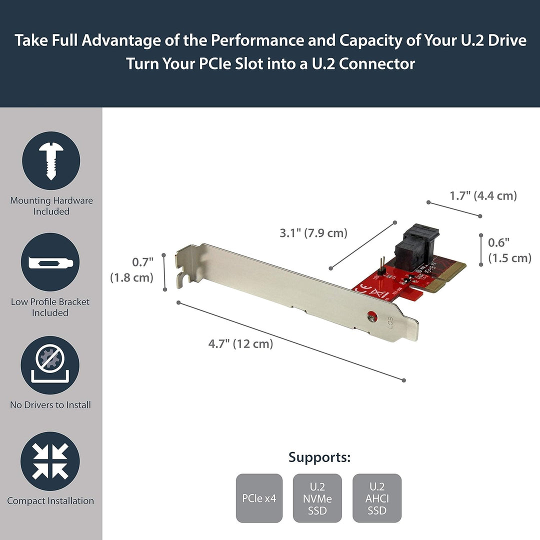 StarTech.com PCI Express x4 auf SFF-8643 Adapter für PCIe NVMe U.2 SSD - U.2 2,5" NVMe SSD Adapter (