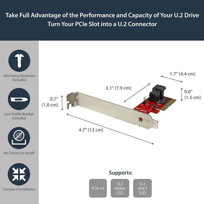 StarTech.com PCI Express x4 auf SFF-8643 Adapter für PCIe NVMe U.2 SSD - U.2 2,5" NVMe SSD Adapter (