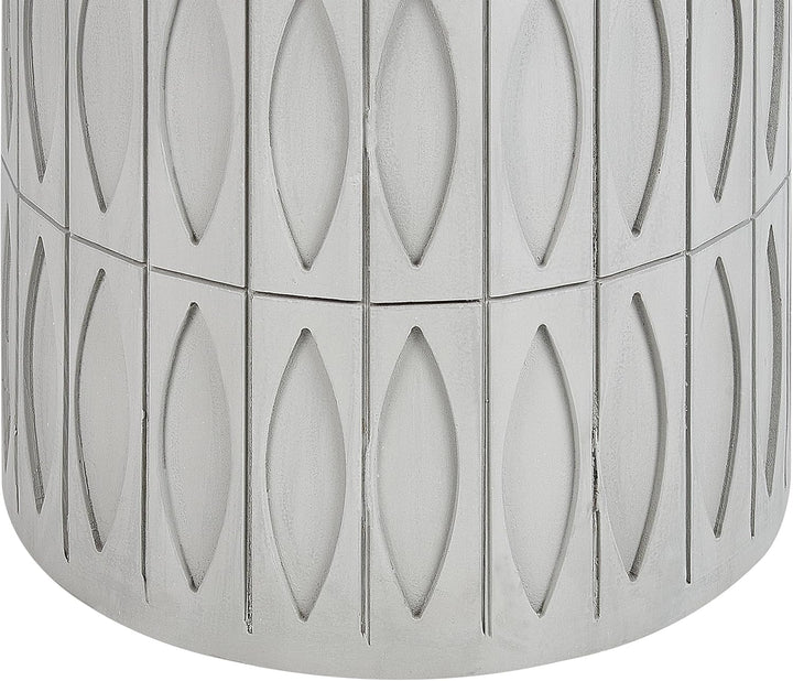 Beistelltisch grau rund ⌀ 45 cm Säulenform Betonoptik mit Muster Modern Deara