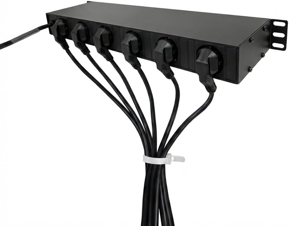 Infitronic - INSV1003-19 Zoll 1HE 6-Kanal-Schaltkonsole Steckdosenleiste Stromverteiler DJ Switch (e