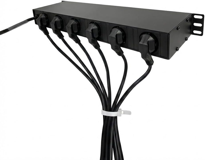 Infitronic - INSV1003-19 Zoll 1HE 6-Kanal-Schaltkonsole Steckdosenleiste Stromverteiler DJ Switch (e