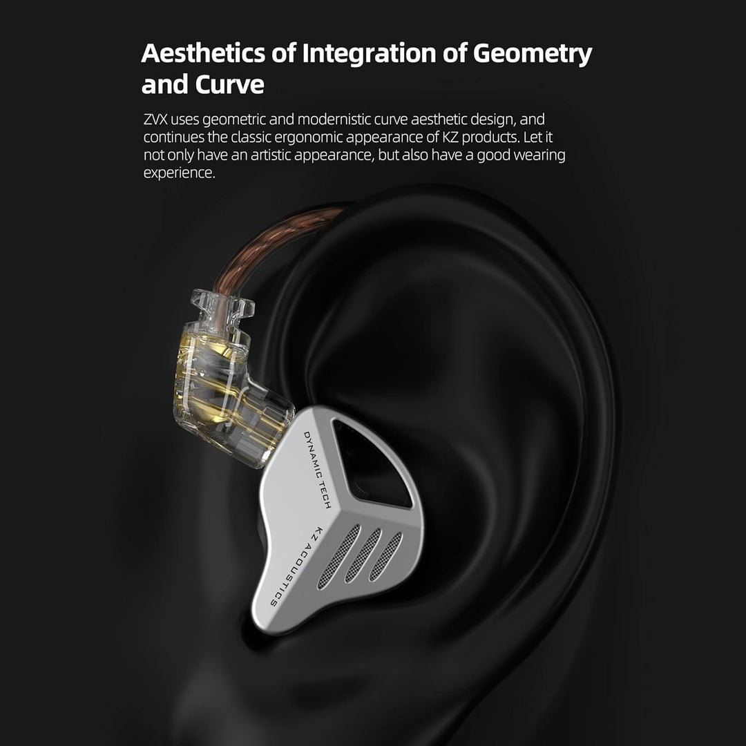 Yinyoo KZ ZVX 10 mm Dual Cavity Super Linear Dynamic Driver HiFi In-Ear-Kopfhörer, KZ Neu verdrahtet