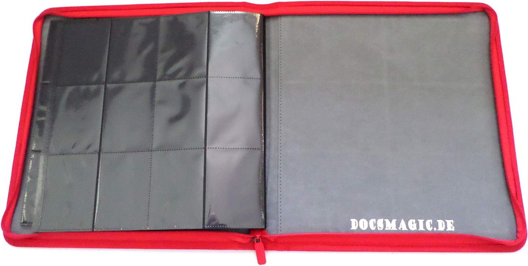 Docsmagic.de Premium Pro-Player 12-Pocket Playset Zip-Album Red - 480 Card Binder - MTG - PKM - YGO