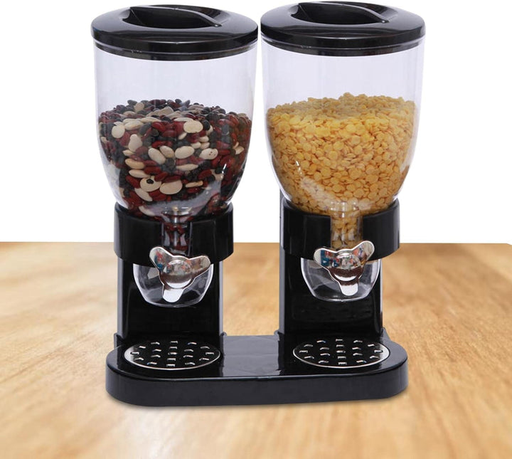 Müslispender, Müsli-Aufbewahrung, Doppelspender für Müsli, Cornflakes und Müsli, platzsparend, 35191