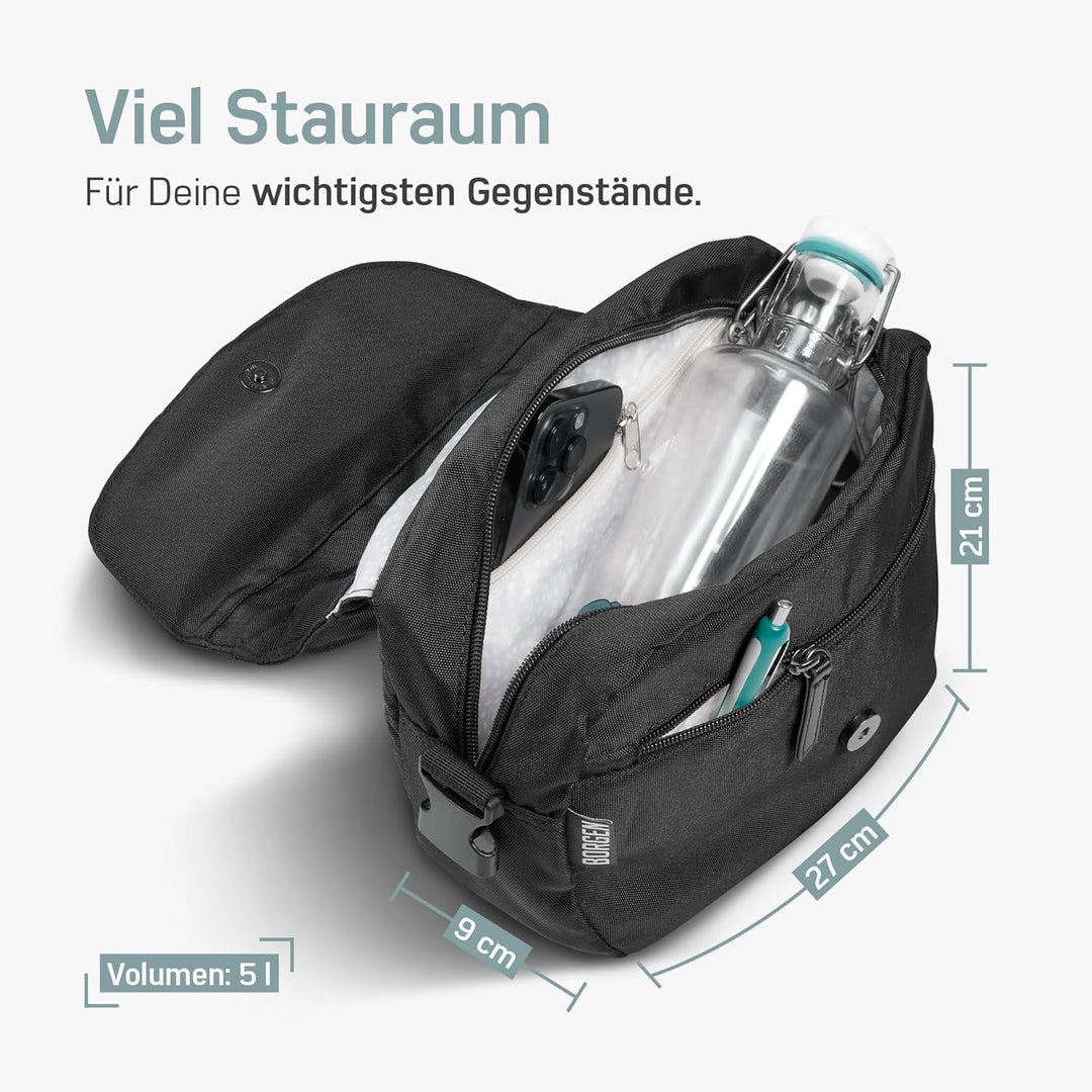 Borgen KLICKfix Lenkertasche Fahrrad - Wasserabweisende und geräumige Fahrrad Lenkertasche 5 L - Fah