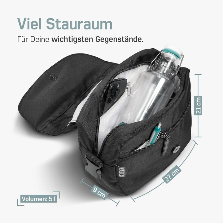 Borgen KLICKfix Lenkertasche Fahrrad - Wasserabweisende und geräumige Fahrrad Lenkertasche 5 L - Fah