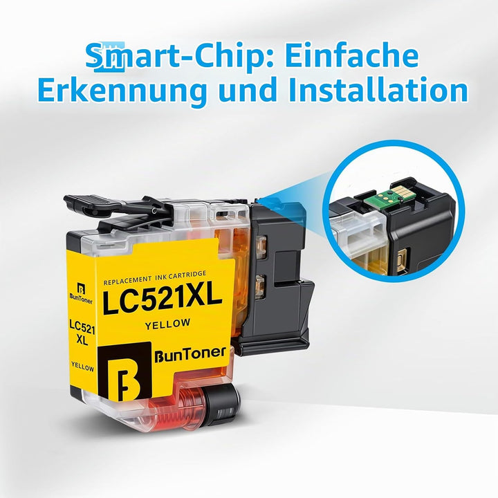 BunToner LC521 Kompatibler für Brother LC521 für Brother DCP-J1260W J1310DW J1313DW J1360DW J1460DW(