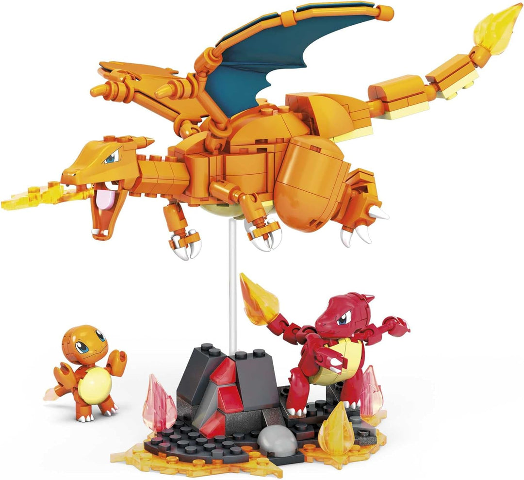MEGA HFG06 - Mega Construx Pokémon Glumanda Evolutionsset, Konstruktionsspielzeug, Spielzeug ab 7 Ja