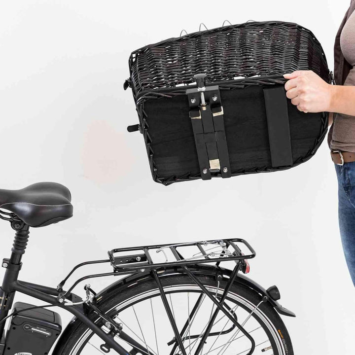 Trixie 13117 Fahrradkorb für Gepäckträger, bis zu 8 kg, Masse: 35 x 49 x 55 cm schwarz 1 Stück (1er