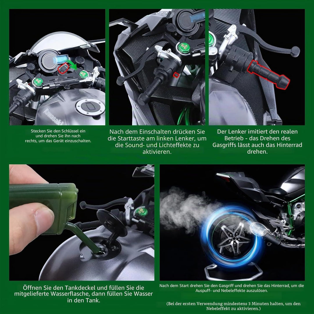1:12 Motorrad-Modell aus Metalldruckguss und Kunststoff Mj050-h2r, Mj050-h2r