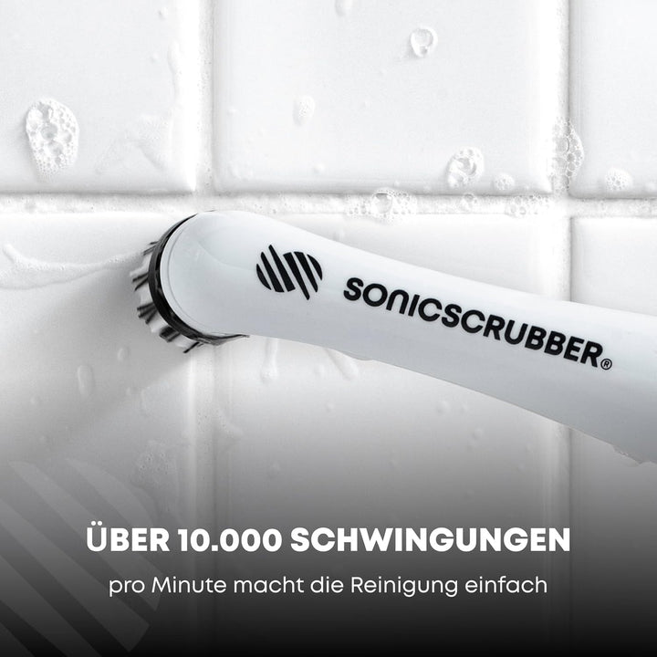 SonicScrubber - Elektrische Reinigungsbürste - Inklusive 4 Bürstenköpfe - Ideal für alle Räume und O