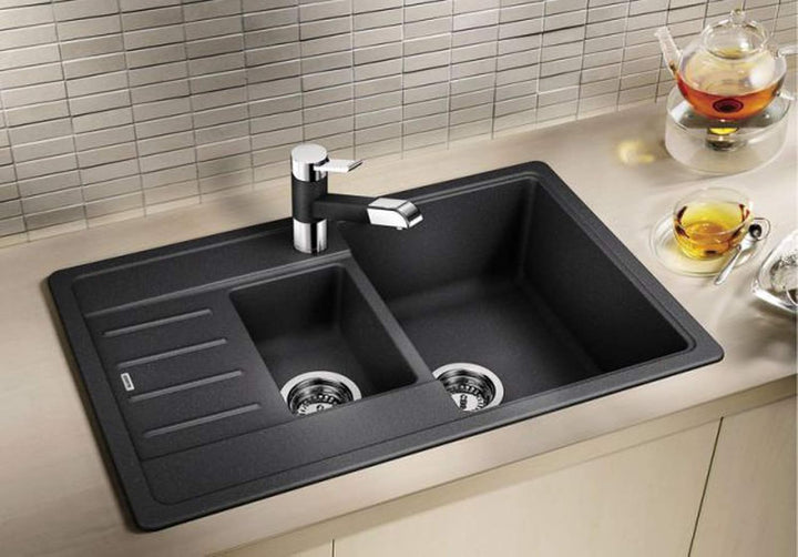 BLANCO LEGRA 6 S Compact | Granitspüle aus SILGRANIT anthrazit | Einbauart: Einbau von Oben | revers
