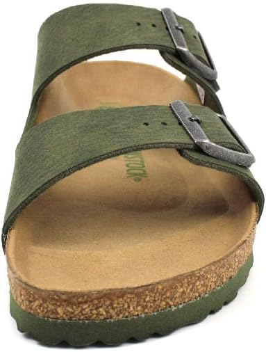 BIRKENSTOCK Arizona Vegan Herren Pantolette 41 EU Schmal Vert Olive, 41 EU Schmal Vert Olive
