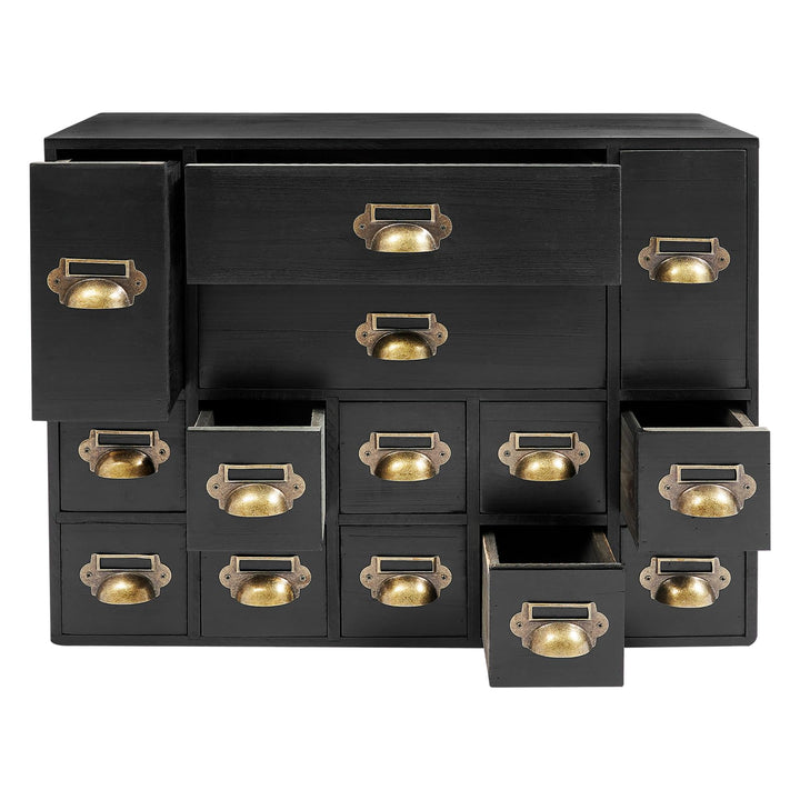 Mini Kommode mit 14 Schubladen, Vintage Aufbewahrungsschrank - Schrank Schubladenschrank Holz Klein