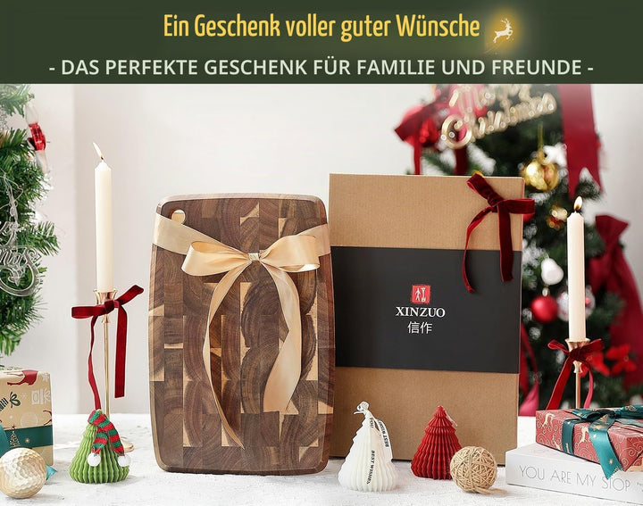XINZUO Akazienholz Hirnholz-Schneidebrett 36 * 24 * 1,9cm Holzbrett Küche Hackbretter, Aufschnittbre
