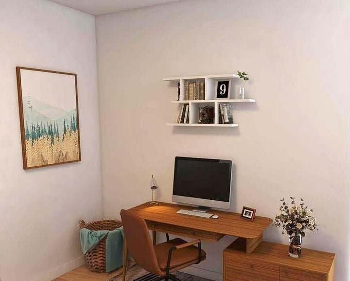 KUBUTKU Dekorativ Wandregal mit 2 Böden 100x45x18 Design Skandinavischer Modern für Wohnzimmer Küche