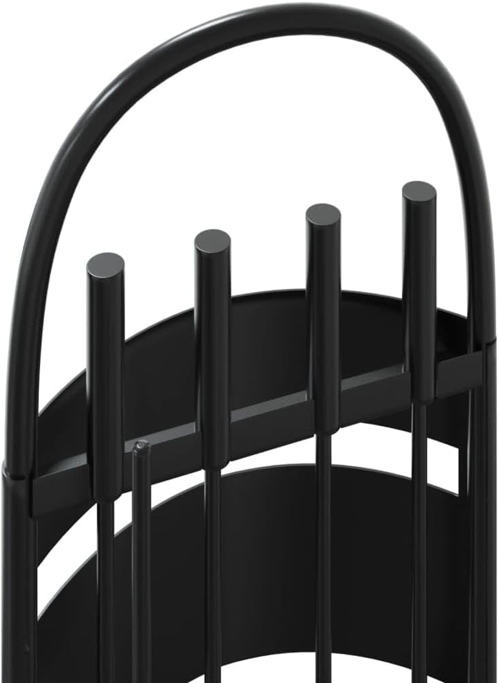Kaminbesteck-Set 23 x 15 x 66 cm aus Stahl mit 5 Teilen für sichere Holzfeuerstellen, inklusive Schü