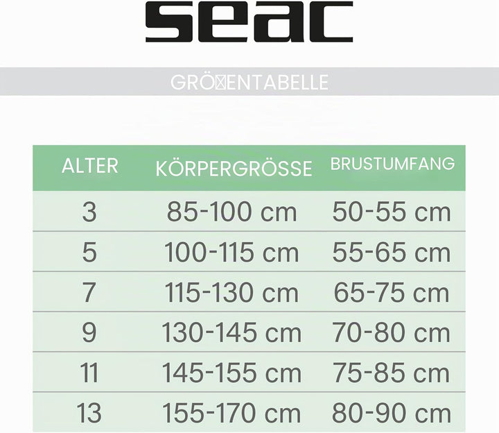 Seac Kinder Dolphin Auchanzug Shorty 1,5 mm Neopren und Lycra geeignet für Schwimmen, Schnorcheln un