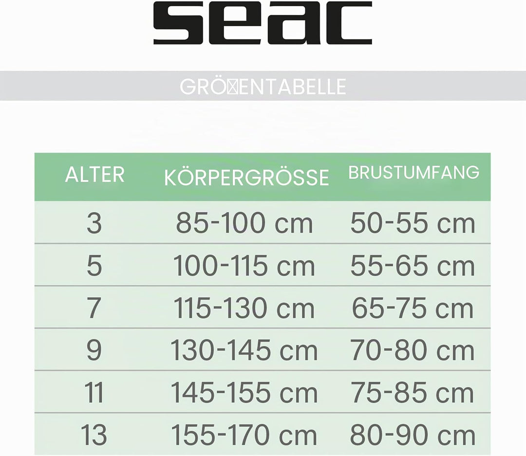 Seac Kinder Dolphin Auchanzug Shorty 1,5 mm Neopren und Lycra geeignet für Schwimmen, Schnorcheln un
