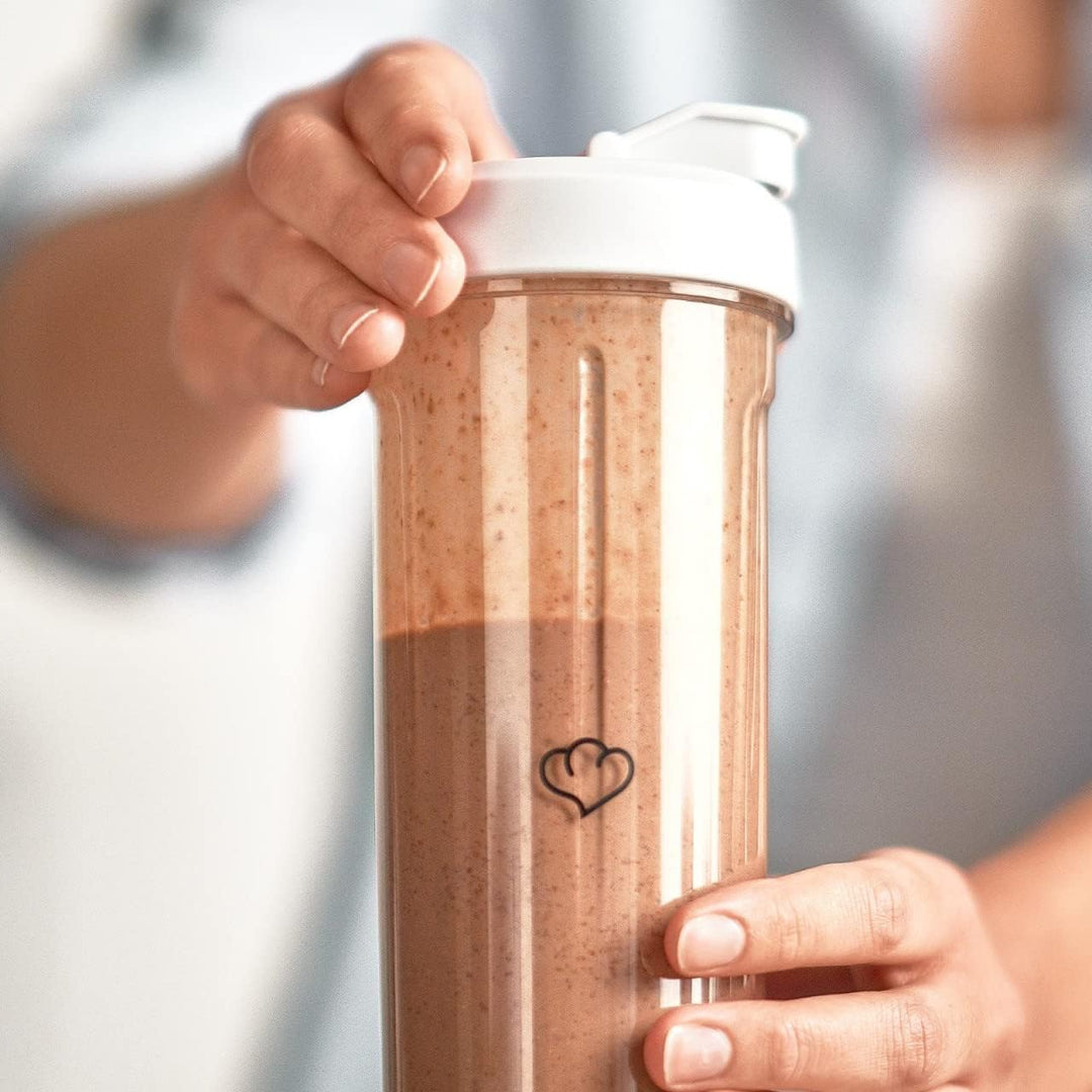 SPRINGLANE To-Go-Mixflasche inkl. Mixdeckel und Trinkdeckel für Hochleistungsmixer Hanno, Weiss, spü