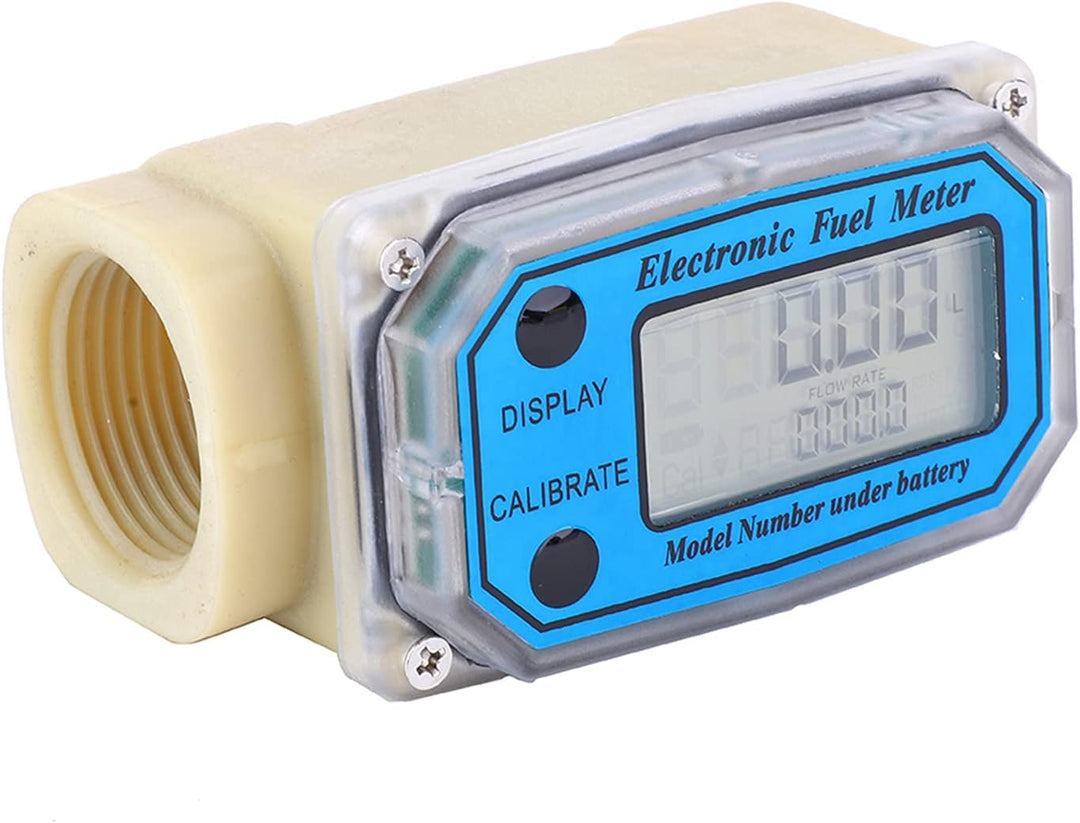 Mini Fuel Flow Meter, Digitale Turbinenzähler, 15–120 L/min 1 Zoll NPT Durchflussmesser, LCD Digital