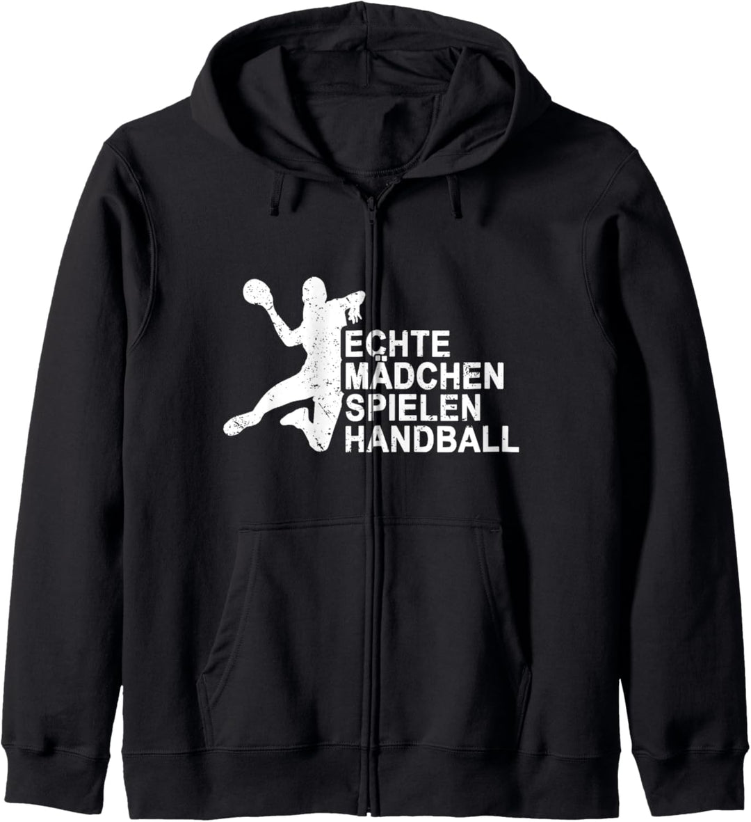 Echte Mädchen Spielen Handball Handballerin Geschenk Kapuzenjacke