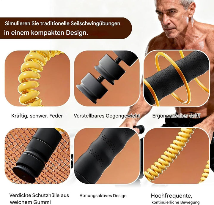 Gewichtete Battle Ropes Ohne Seil - 2-tlg Kabelloses Trainingsgerät Mit Rutschfestem Griff 4 Gewicht