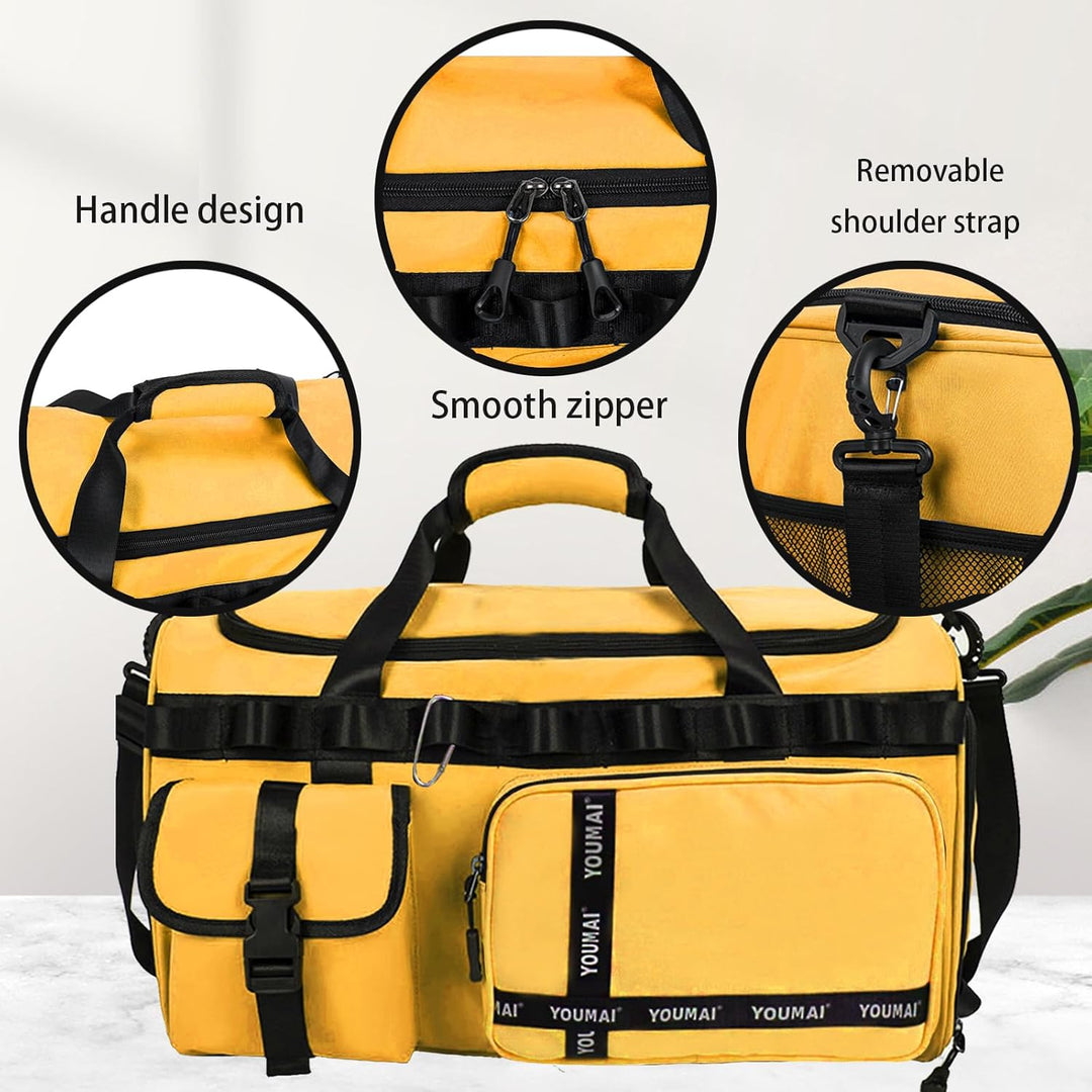 Reisetasche Damen Herren, 65L Wasserabweisende Sporttasche, Large Capacity Reise Tasche Gym Bag, mit