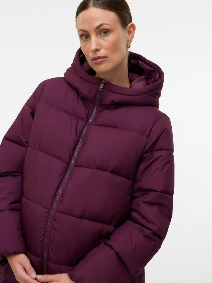 MAMALICIOUS Female Jacke Kapuze Elastische Bündchen Mantel Winetasting L, Winetasting L