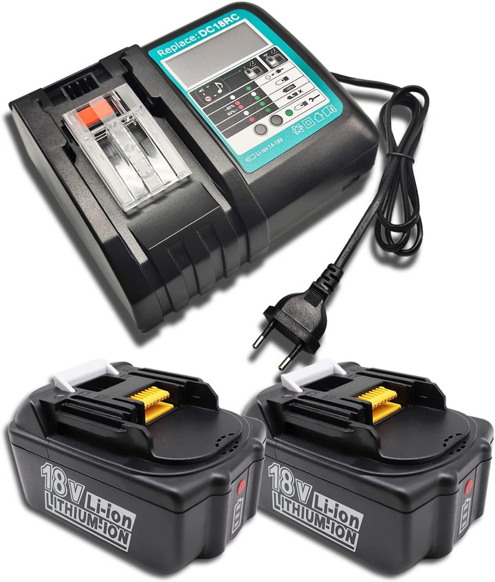 FengWings® 2X BL1850 BL1850B Akku 18V 5,0Ah mit Ladegerät DC18RC Ersetzen für Makita Radio BMR100 BM