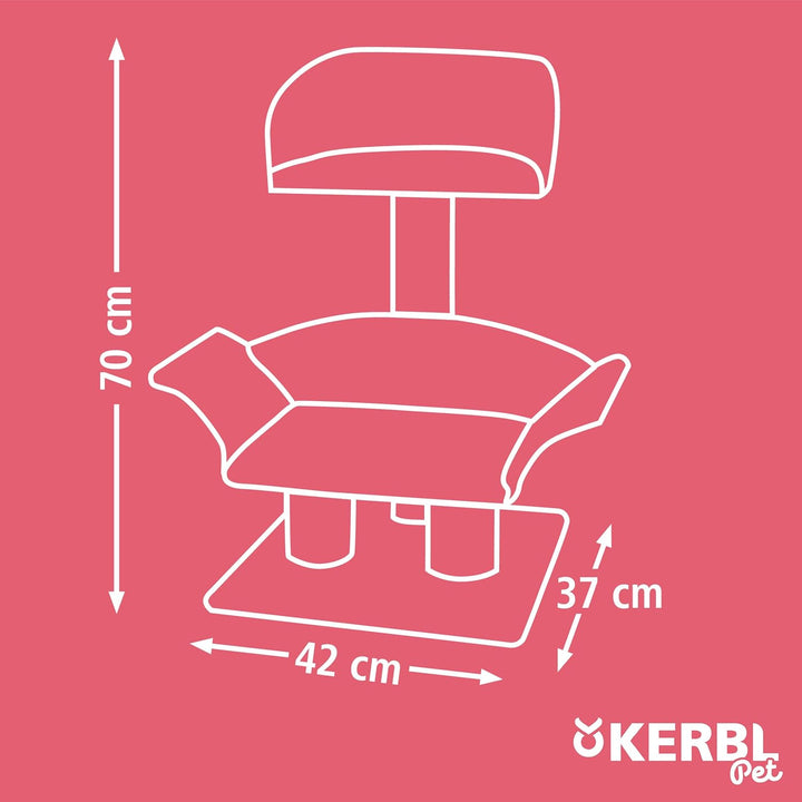 Kerbl 81548 Kratzbaum Lounge Deluxe, Höhe: 70 cm, grau/rot