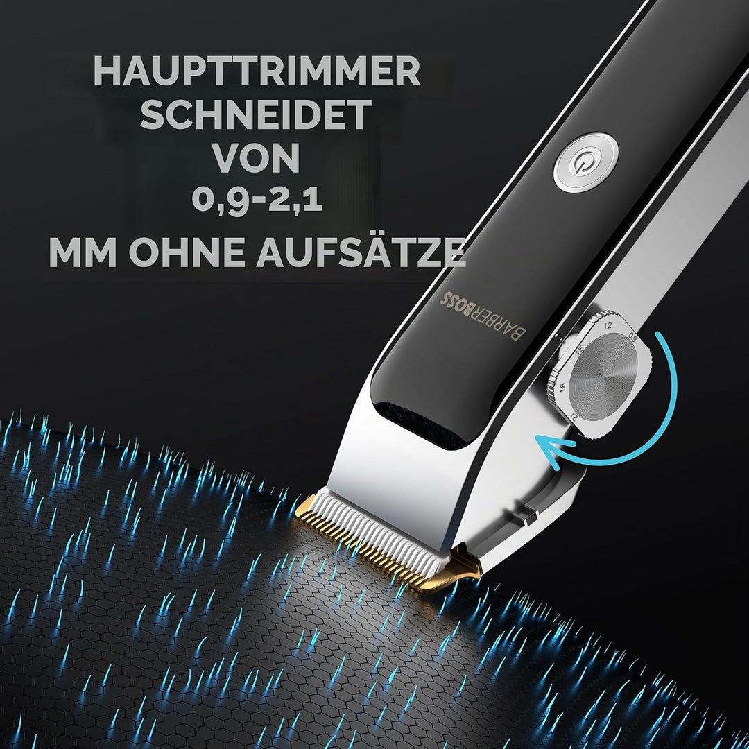 BarberBoss Tragbarer Bart- &amp; Haarschneider, Gesichtshaarschneider für Männer mit Keramikklinge, Präz