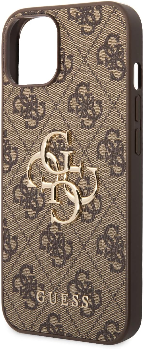 Guess Golden Logo kompatibel mit iPhone 14 Plus Hülle - Braun, GUHCP14M4GMGGR, schwarz