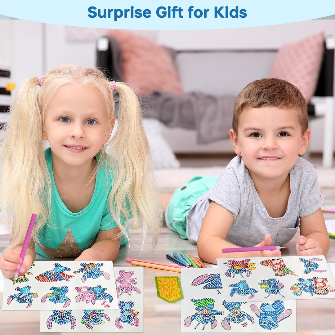 COQOYO Diamond Painting Kinder Sticker Set, 27pcs 5D Diamantmalerei Bilder, Cartoon Mini Diamant Mos