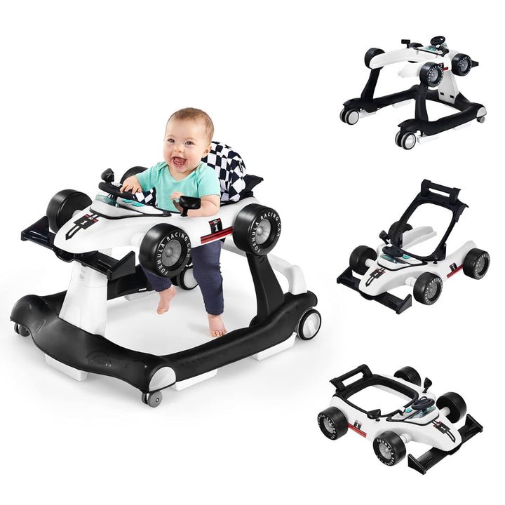 FANTASK Lauflernwagen mit Licht & Rädern, Lauflernwagen klappbar mit einstellbarer Höhe & Geschwindi