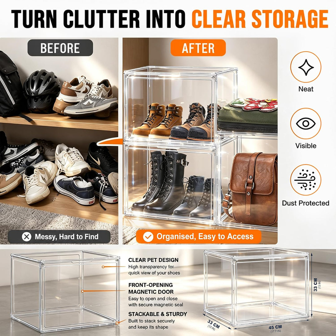 Schuhaufbewahrungsbox, XXX-Grosse Extra grosse Acryl Display Case Transparente Sneaker Schuh Organiz