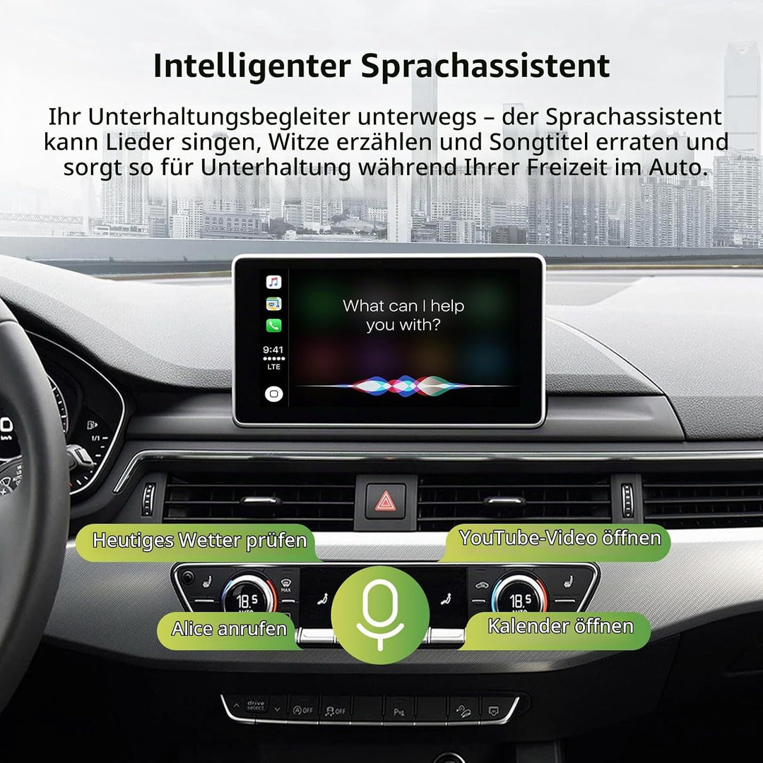 EZoneTronics Wireless CarPlay &amp; Android Auto Retrofit Kit Decoder für Audi A4/A5/Q5 2008-2018 mit MM