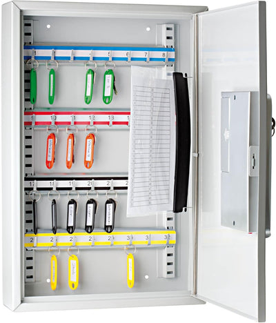 Wedo 10263237 Schlüsselschrank (für 32 Schlüssel, pulverbeschichtetes Stahlblech, mit modernem Elekt