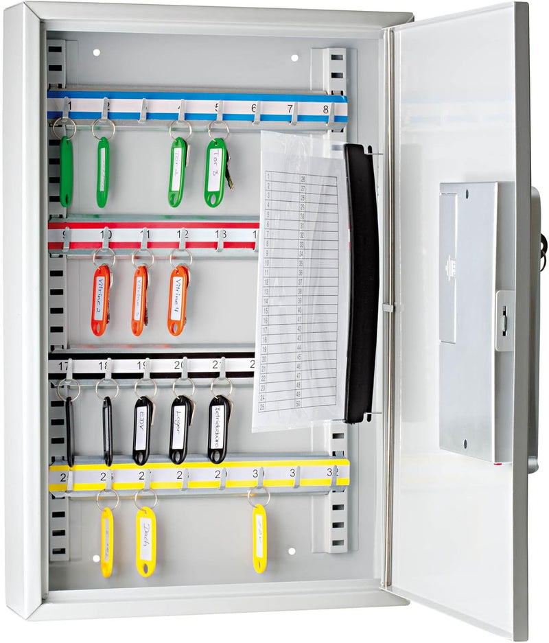 Wedo 10263237 Schlüsselschrank (für 32 Schlüssel, pulverbeschichtetes Stahlblech, mit modernem Elekt