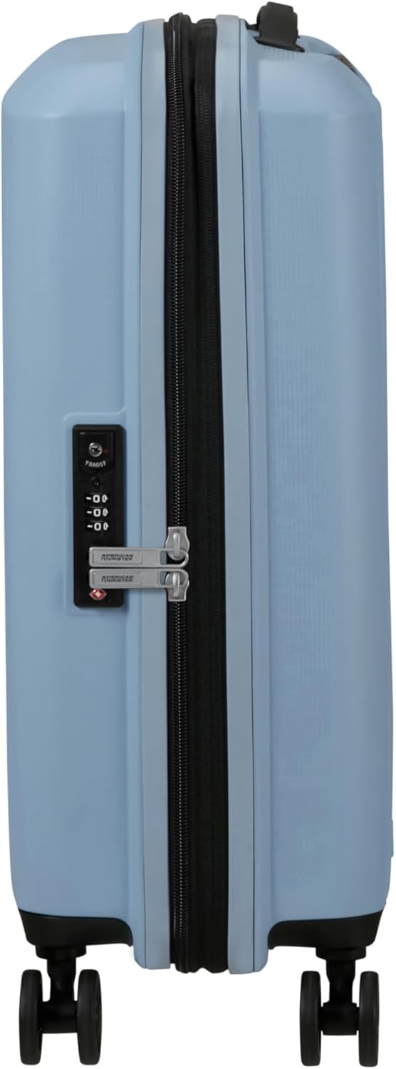 American Tourister Aerostep - Spinner S, Erweiterbarer Handgepäck, 55 cm, 36/40 L, Grau (Soho Grey)